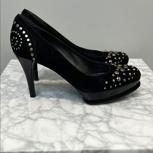 Stuart Weitzman Black Studded Women's Shoes